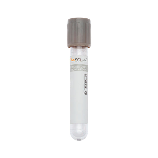 SOL-M Tubo para Coleta de Sangue a Vácuo Fluoreto de sódio + EDTA K3 13 x 75mm