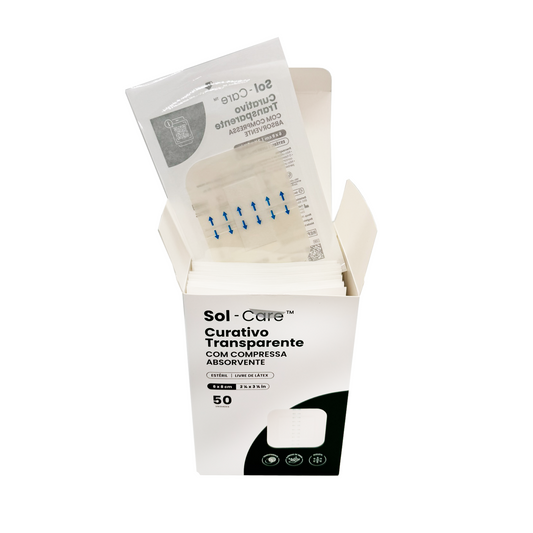 Curativo Transparente com Compressa Absorvente 6cm x 8cm | Sol-Care