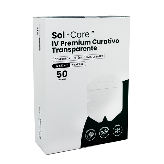 Curativo Transparente IV Premium 10 x 12 - Com Borda - Sem Fenestra | Sol-Care