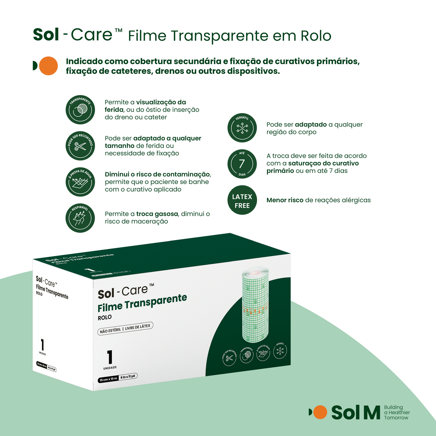 Filme em Rolo Transparente 15cm x 10m | Sol-Care