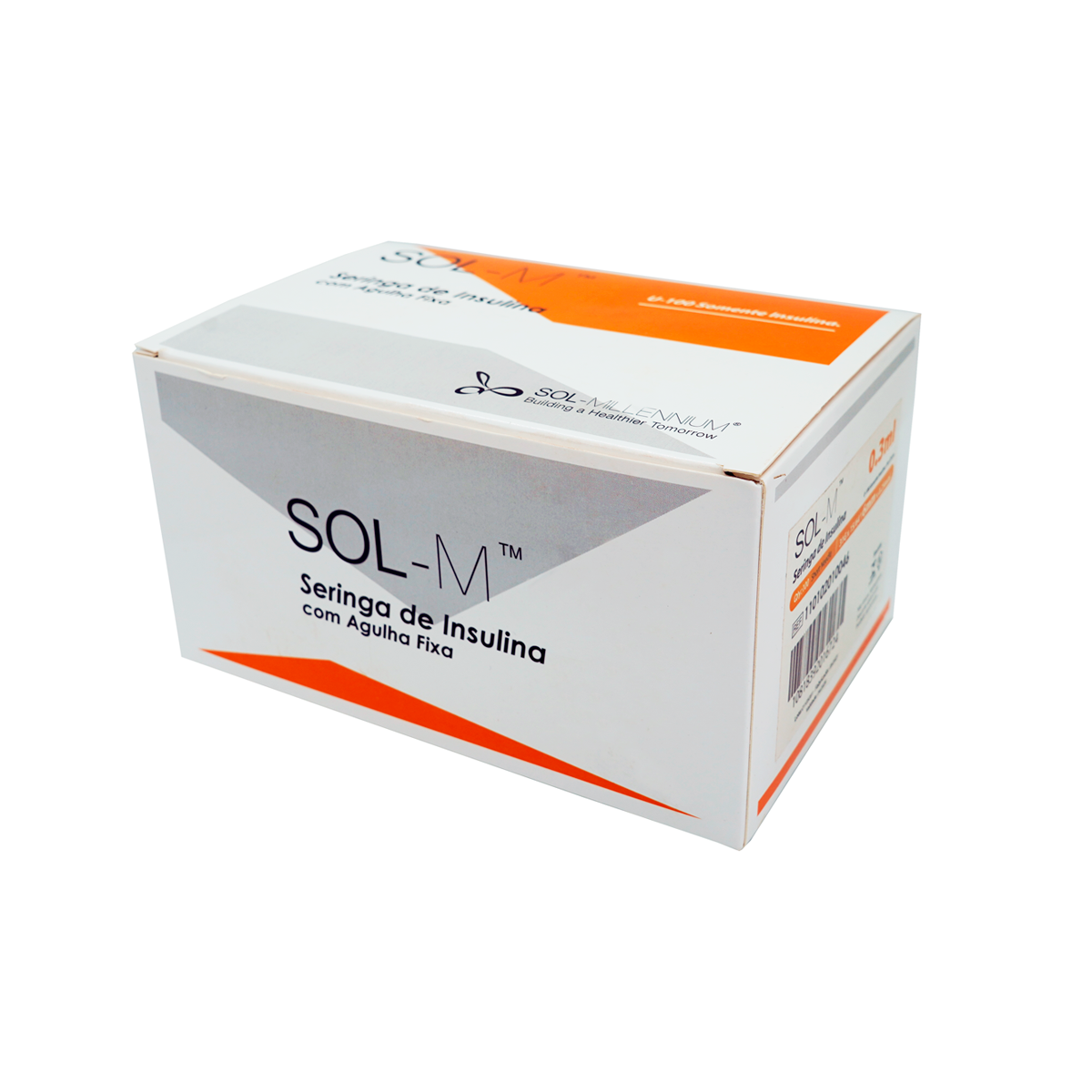 Seringa de Insulina 0,3ml com agulha fixa 0,25mm x 6mm (31G) Bag | SOL-M