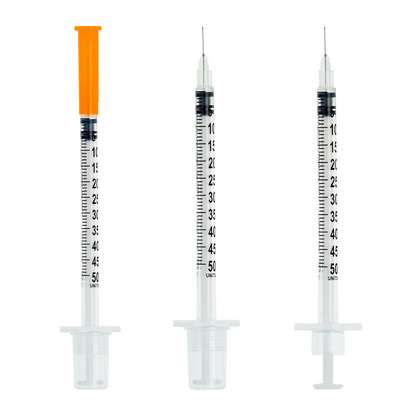 Seringa de insulina 50UI (0,5ml) com agulha fixa 0,25mm x 6mm (31G) Bag | SOL-M
