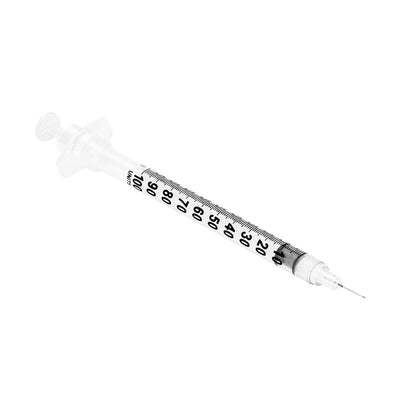 Seringa de Segurança Retrátil para Insulina 100UI (1ml) com Agulha Fixa 0,3x13mm (30G 1/2) | SOL-CARE