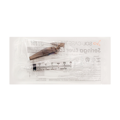 Seringa Luer Lock 3ml com Agulha de Segurança 25x0,7mm (22G*1) | SOL-CARE
