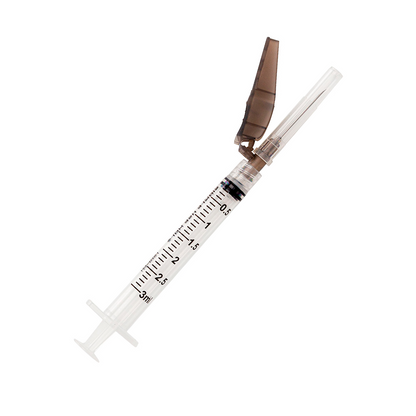 Seringa Luer Lock 3ml com Agulha de Segurança 25x0,7mm (22G*1) | SOL-CARE