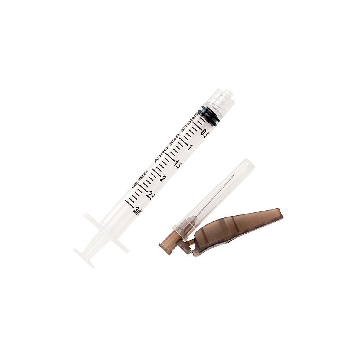 Seringa Luer Lock 3ml com Agulha de Segurança 25x0,7mm (22G*1) | SOL-CARE