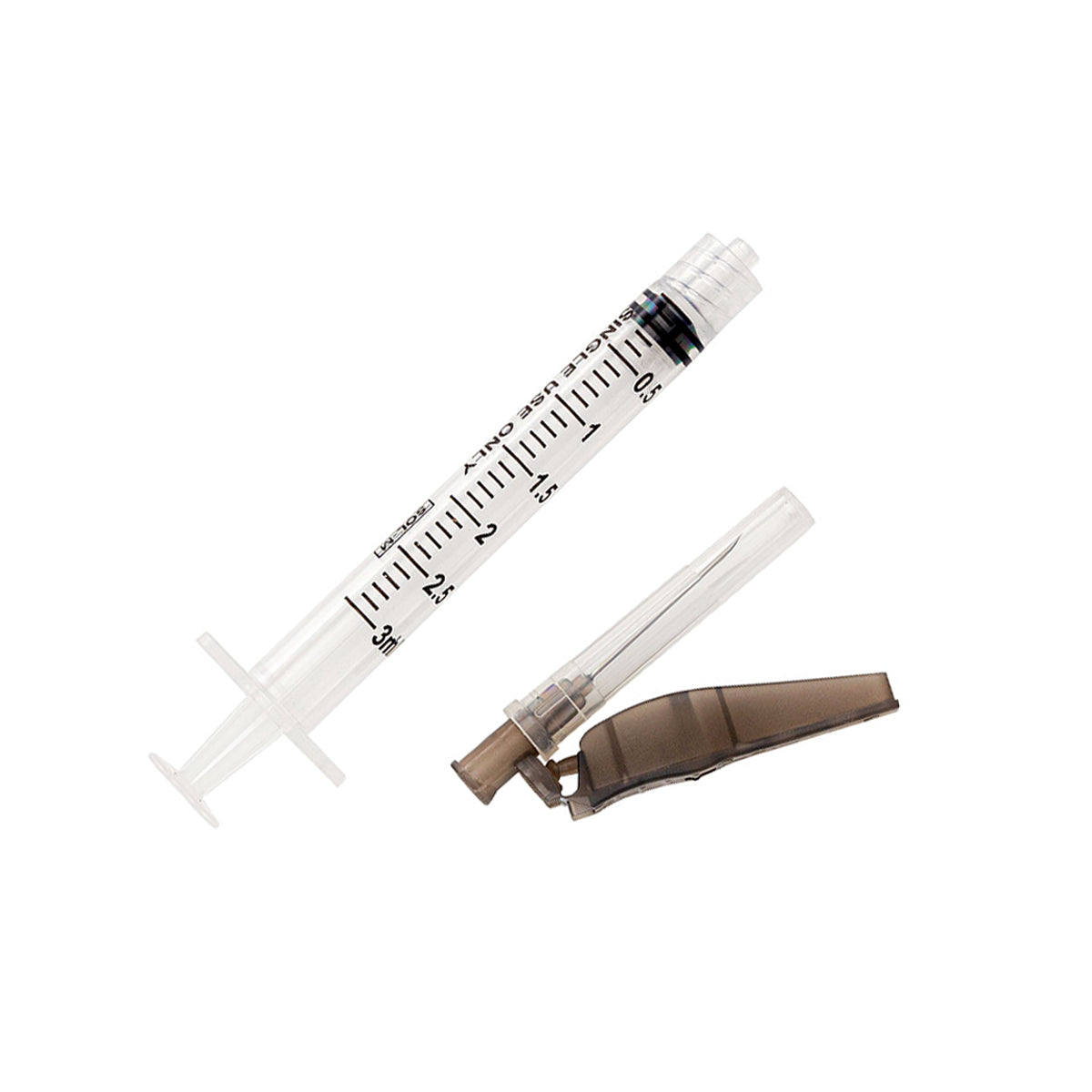 Seringa Luer Lock 3ml com Agulha de Segurança 25x0,7mm (22G*1) | SOL-CARE