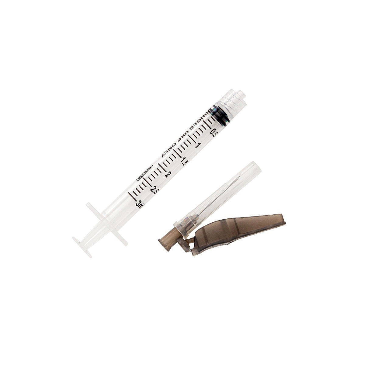 Seringa Luer Lock 3ml com Agulha de Segurança 30x0,7mm (22G*1 1/4) | SOL-CARE
