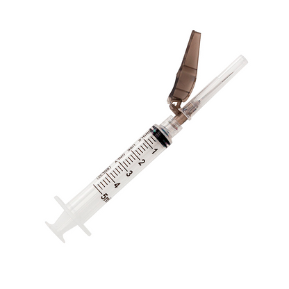 Seringa Luer Lock 5ml com Agulha de Segurança 25x0,7mm (22G*1) | SOL-CARE
