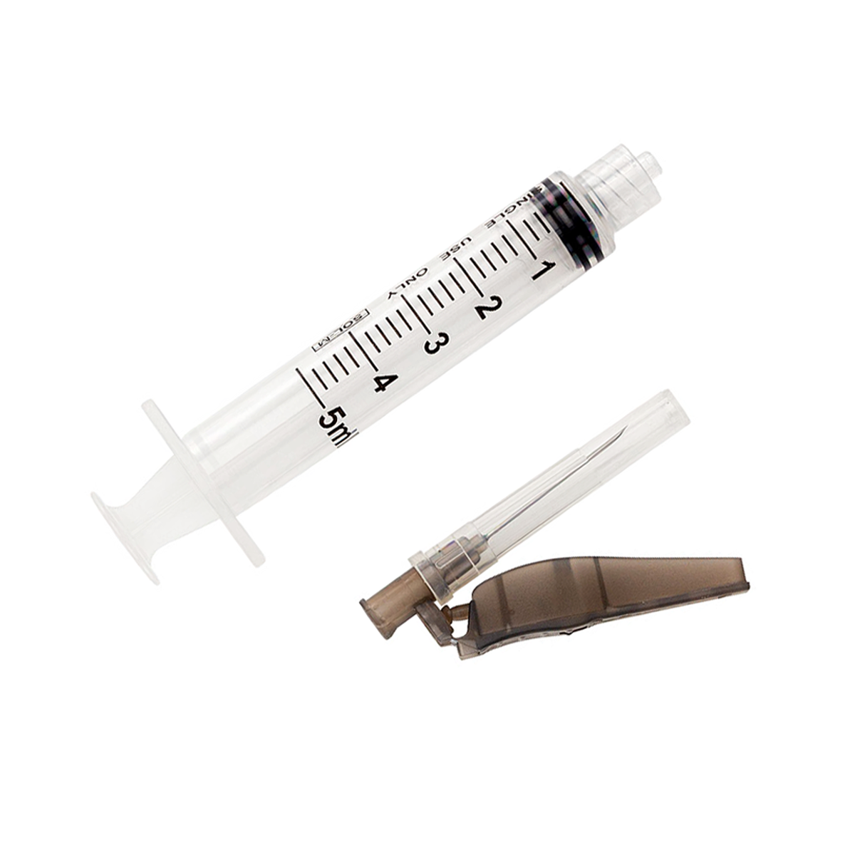 Seringa Luer Lock 5ml com Agulha de Segurança 30x0,7mm (22G*1 1/4) | SOL-CARE