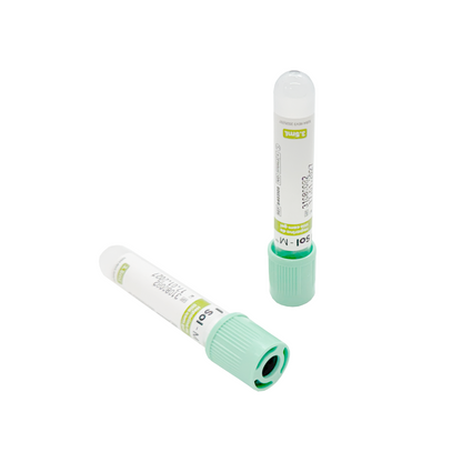 Tubo para Coleta de Sangue a Vácuo – Heparina de Lítio com Gel - Tampa Verde Claro 3.5ml | SOL-M