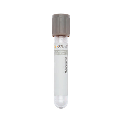 SOL-M Tubo para Coleta de Sangue a Vácuo Fluoreto de sódio + EDTA K3   13 x 75mm