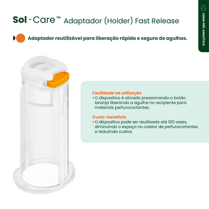 Holder Adaptador Fast Release para Coleta de Sangue | SOL-CARE