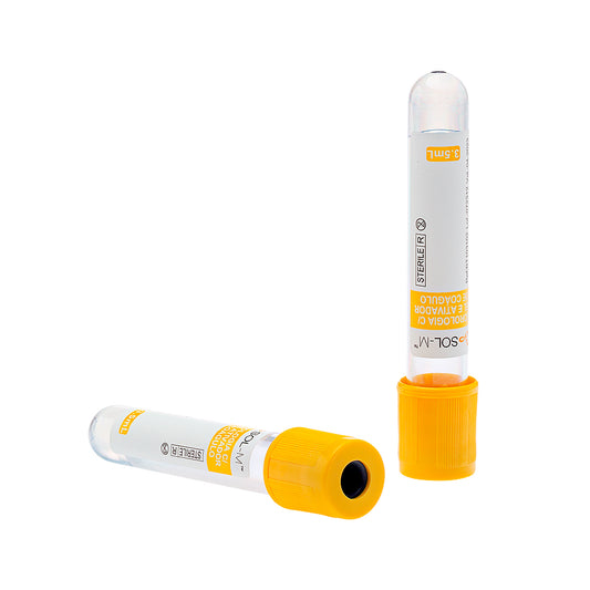 Tubo para Coleta de Sangue A Vácuo com Acelerador de Coágulo e Gel 3,5ml (13 x 75mm / Tampa Amarela) | SOL-M