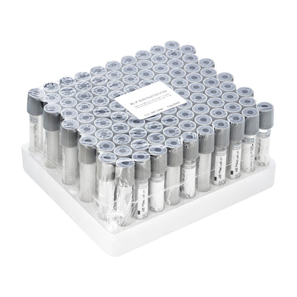Tubo para Coleta de Sangue A Vácuo com Fluoreto de sódio + EDTA K3 2ml (13 x 75mm / Tampa Cinza) | SOL-M