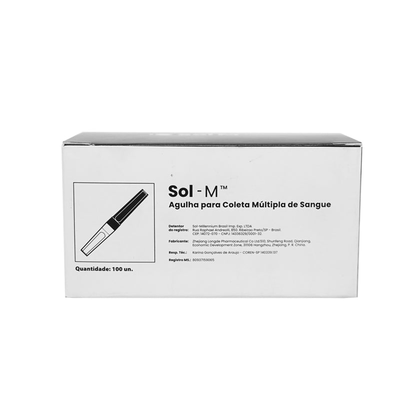 Agulha a Vácuo para Coleta Múltipla 25mm x 0,7mm (22G x 1) | SOL-M