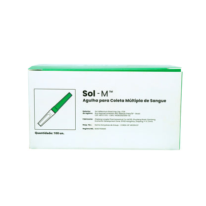 Agulha a Vácuo para Coleta Múltipla 25mm x 0,8mm (22G x 1) | SOL-M