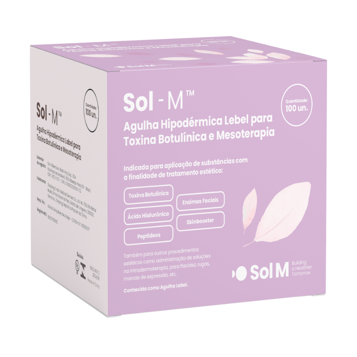 Agulha Hipodérmica Lebel para Toxina Botulínica e Mesoterapia 6mm x 0,23mm | Sol-M