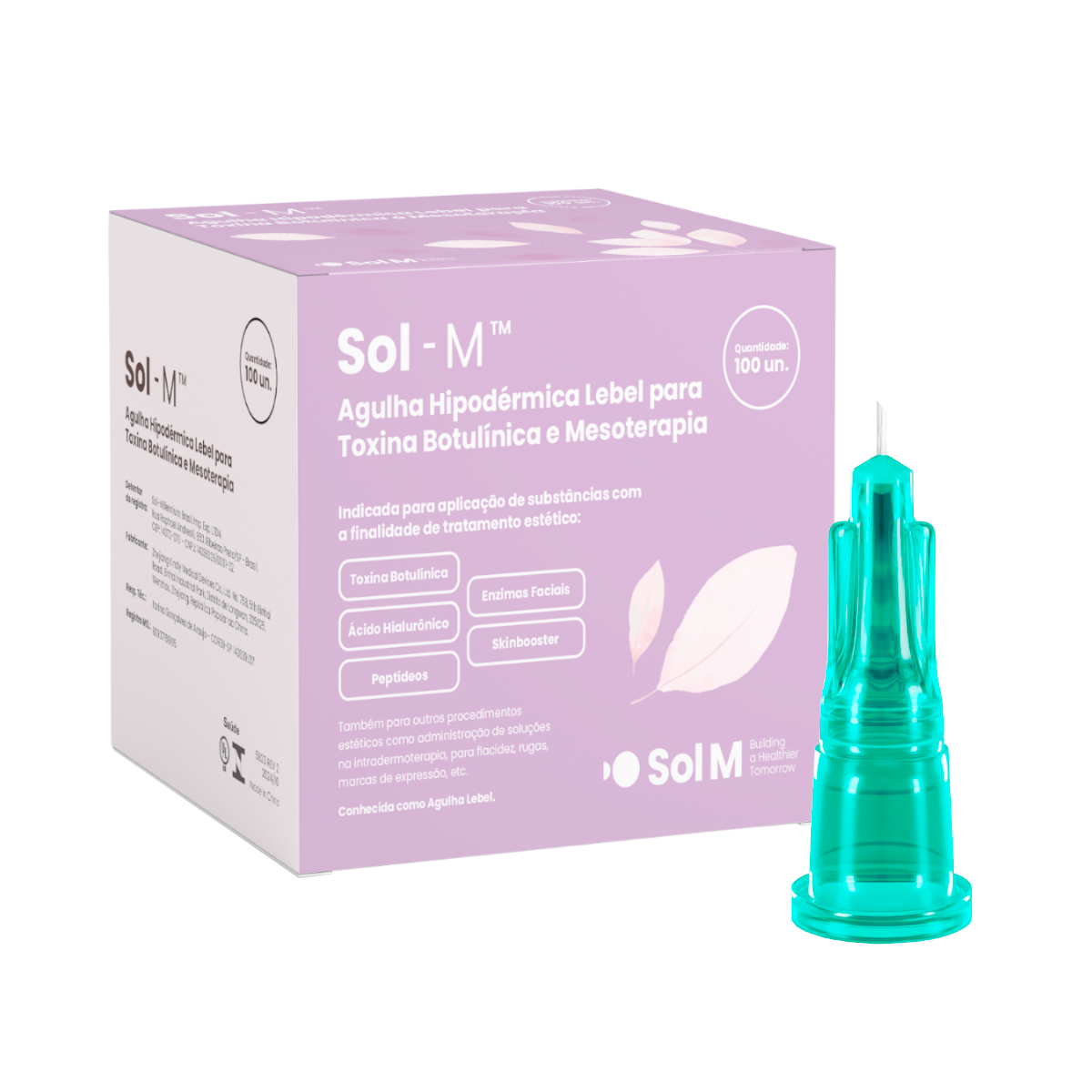 Agulha Hipodérmica Lebel para Toxina Botulínica e Mesoterapia 4mm x 0,23mm | Sol-M