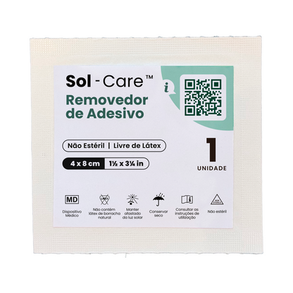 Removedor de Adesivos em Lenços 4cm x 8cm | Sol-Care