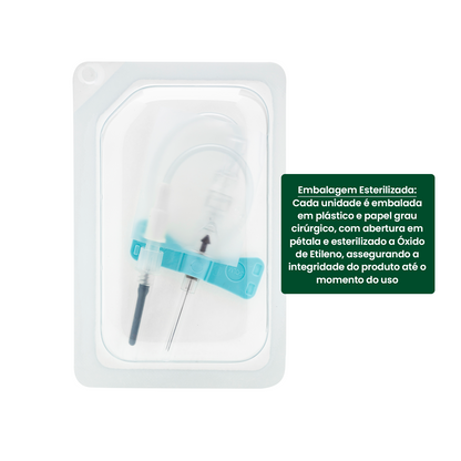 Escalpe de Segurança Pull-Button para Coleta de Sangue 23g (3/4 x 7) | SOL-GUARD