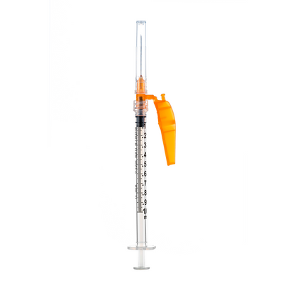 Seringa 1ml Luer Lock Zero Resíduo com Agulha de Segurança 25x0,5mm (25G*1) | SOL-CARE