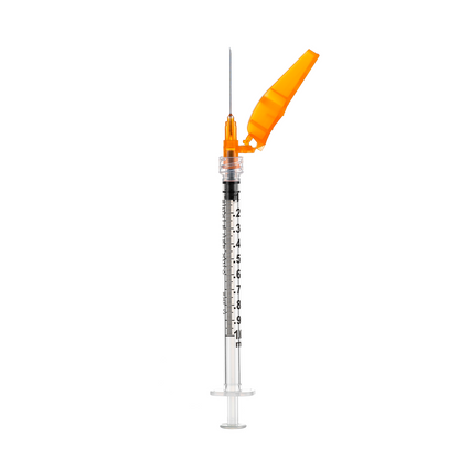 Seringa 1ml Luer Lock Zero Resíduo com Agulha de Segurança 25x0,5mm (25G*1) | SOL-CARE
