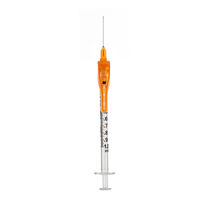 Seringa 1ml Luer Lock Zero Resíduo com Agulha de Segurança 25x0,5mm (25G*1) | SOL-CARE