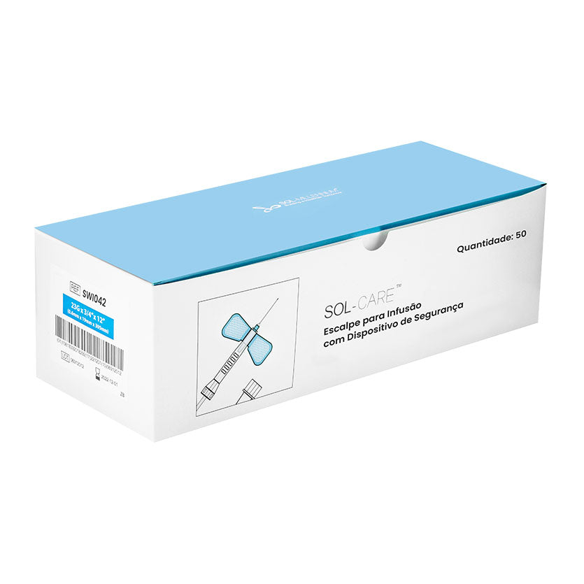 Escalpe para Infusão com Dispositivo de Segurança 23Gx12" (30cm) | SOL-CARE