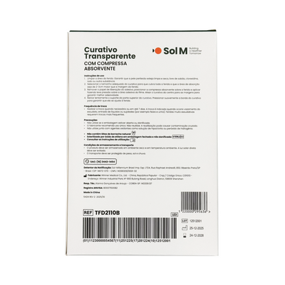 Curativo Transparente com Compressa Absorvente 6cm x 8cm | Sol-Care