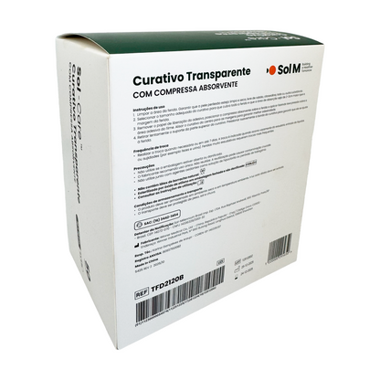 Curativo Transparente com Compressa Absorvente 10cm x 10cm | Sol-Care