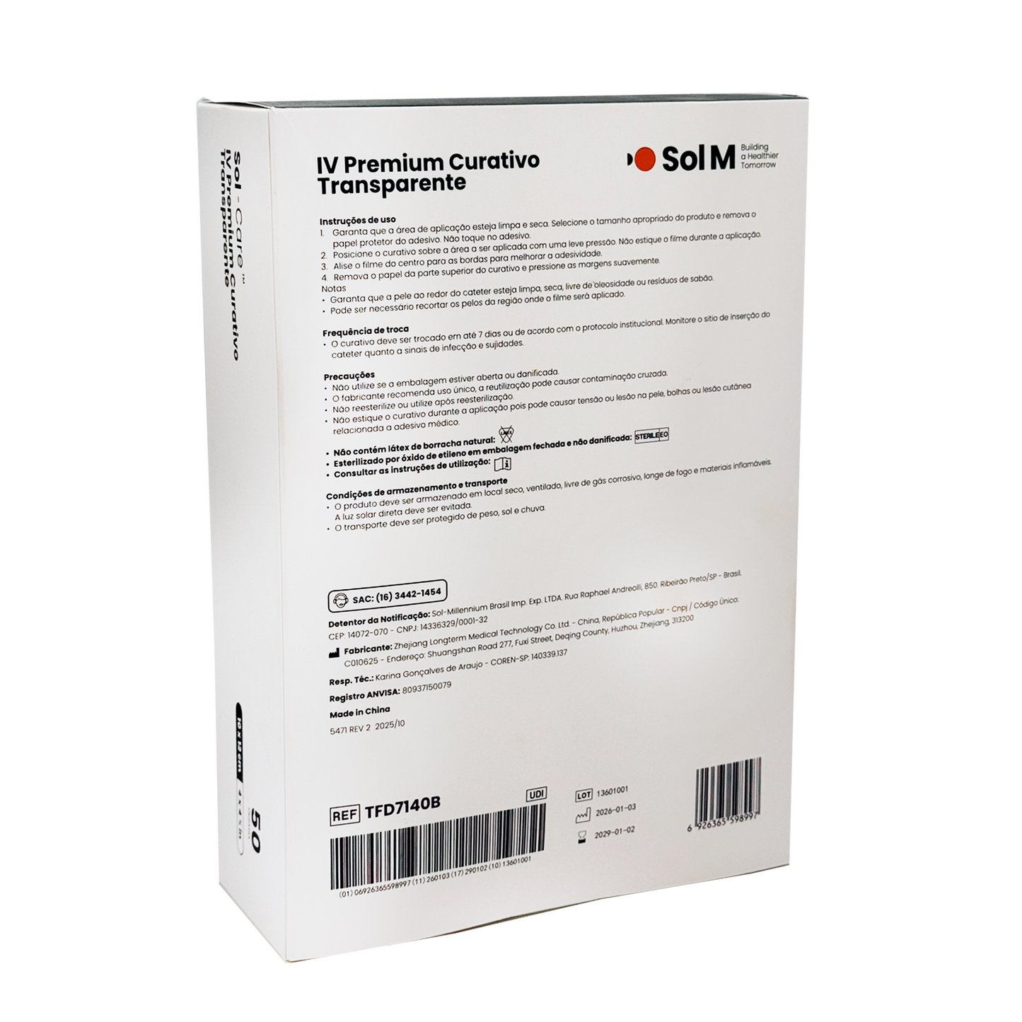 Curativo Transparente IV Premium 10 x 12 - Com Borda - Sem Fenestra | Sol-Care
