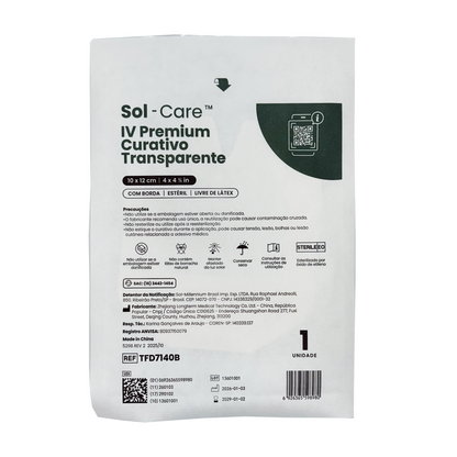 Curativo Transparente IV Premium 10 x 12 - Com Borda - Sem Fenestra | Sol-Care