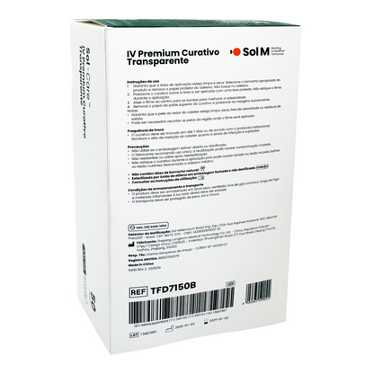 Curativo Transparente IV Premium 6.5 x 7 - Com Borda - Com Fenestra | Sol-Care