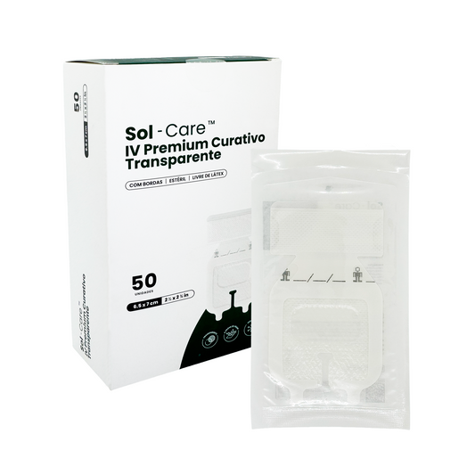 Curativo Transparente IV Premium 6.5 x 7 - Com Borda - Com Fenestra | Sol-Care