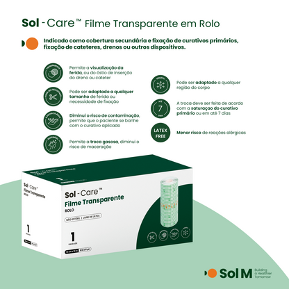 Filme em Rolo Transparente 15cm x 10m | Sol-Care