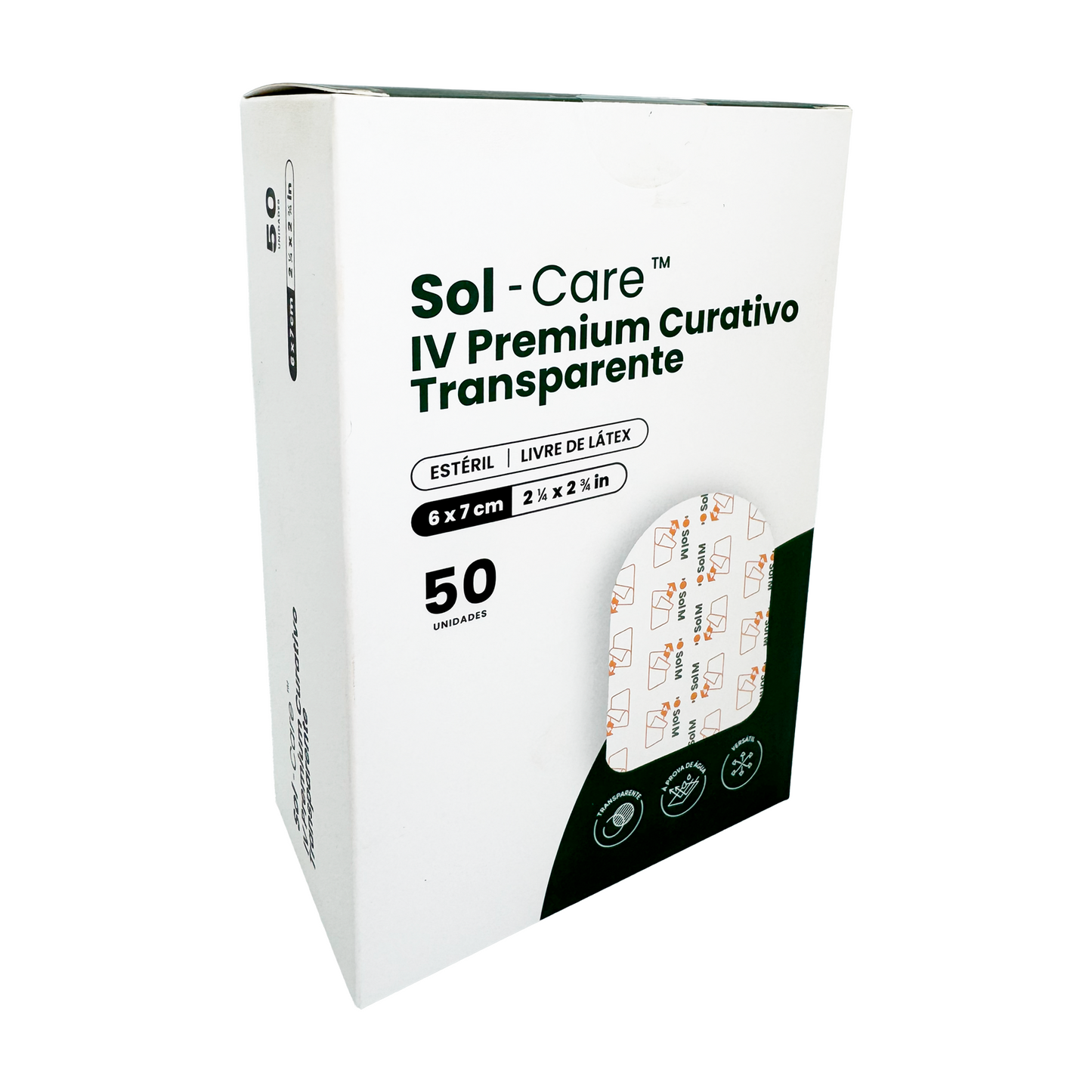Curativo Transparente IV Premium 6 x 7 - Sem Borda - Sem Fenestra | Sol-Care