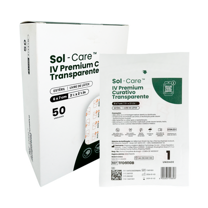 Curativo Transparente IV Premium 6 x 7 - Sem Borda - Sem Fenestra | Sol-Care