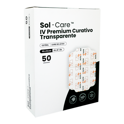 Curativo Transparente IV Premium 10 x 12 - Sem Borda - Sem Fenestra | Sol-Care