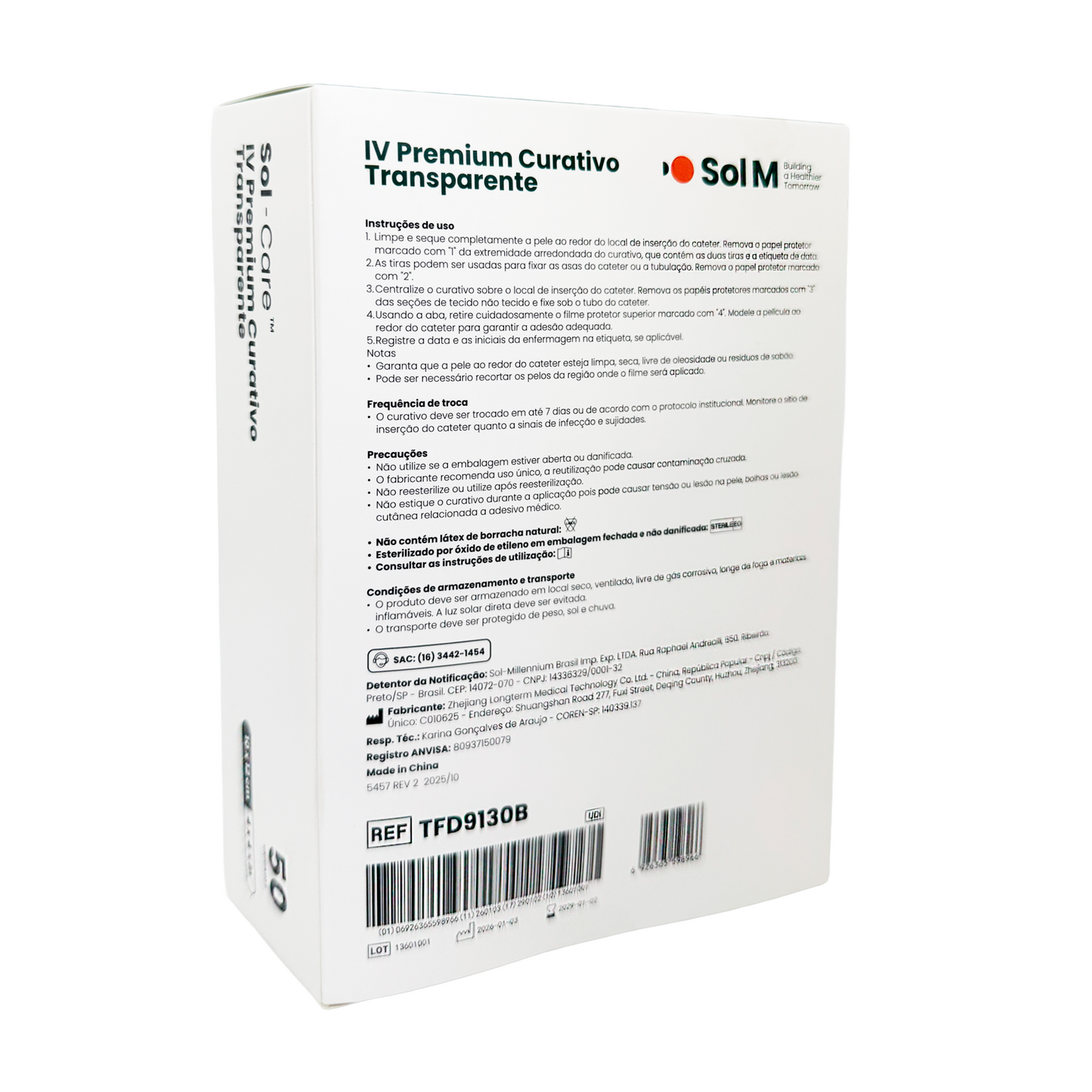 Curativo Transparente IV Premium 10 x 12 - Sem Borda - Sem Fenestra | Sol-Care