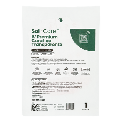 Curativo Transparente IV Premium 10 x 12 - Sem Borda - Sem Fenestra | Sol-Care